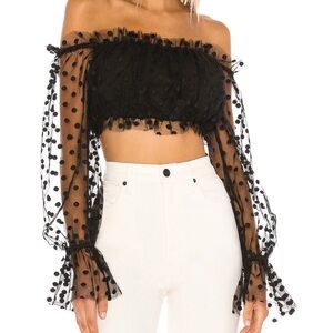 Majorelle polka-dot top